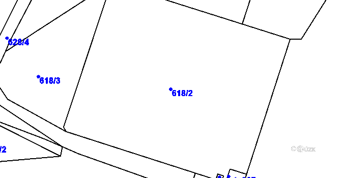 Parcela st. 618/2 v KÚ Chotyně, Katastrální mapa