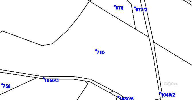 Parcela st. 710 v KÚ Chotyně, Katastrální mapa