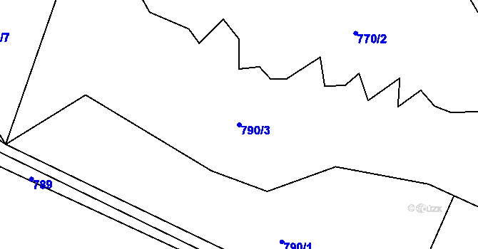 Parcela st. 790/3 v KÚ Chotyně, Katastrální mapa