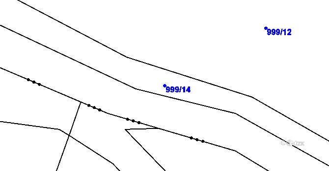 Parcela st. 999/14 v KÚ Chotyně, Katastrální mapa