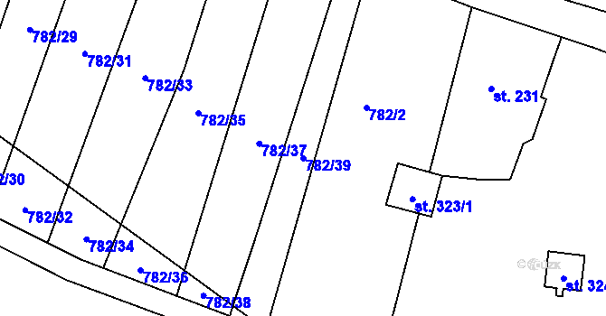 Parcela st. 782/39 v KÚ Chotyně, Katastrální mapa