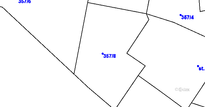 Parcela st. 357/8 v KÚ Chotyně, Katastrální mapa