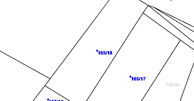 Parcela st. 165/18 v KÚ Chotyně, Katastrální mapa