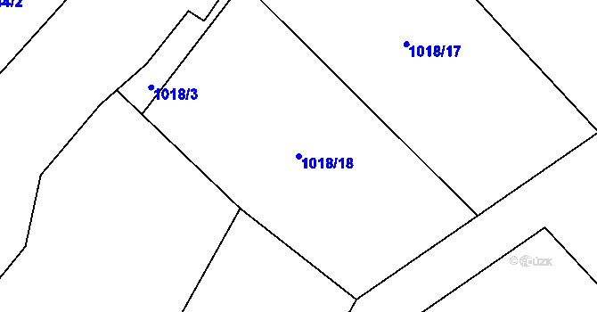 Parcela st. 1018/18 v KÚ Chotyně, Katastrální mapa