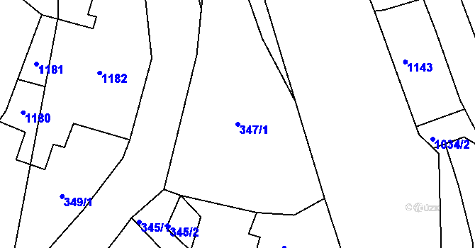 Parcela st. 347/1 v KÚ Chotyně, Katastrální mapa
