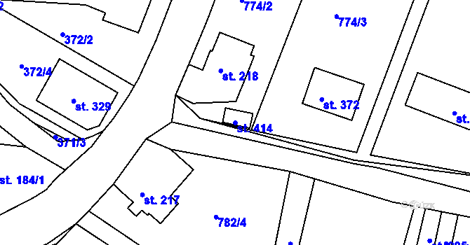 Parcela st. 414 v KÚ Chotyně, Katastrální mapa
