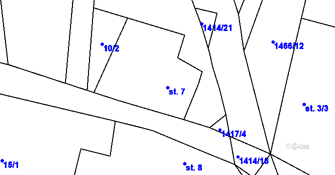 Parcela st. 7 v KÚ Chotýšany, Katastrální mapa