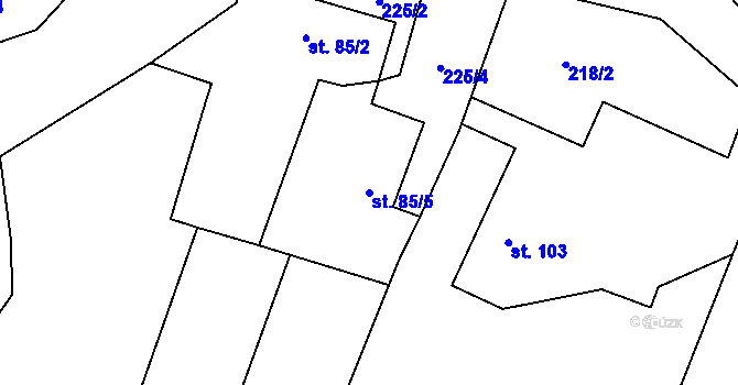 Parcela st. 85/5 v KÚ Chotýšany, Katastrální mapa