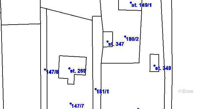 Parcela st. 149/2 v KÚ Chotýšany, Katastrální mapa
