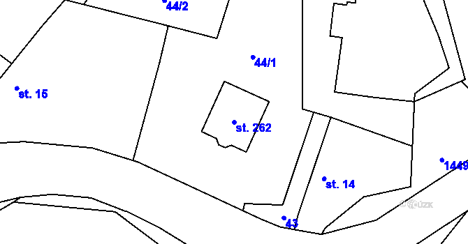 Parcela st. 262 v KÚ Chotýšany, Katastrální mapa