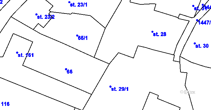 Parcela st. 65/4 v KÚ Chotýšany, Katastrální mapa