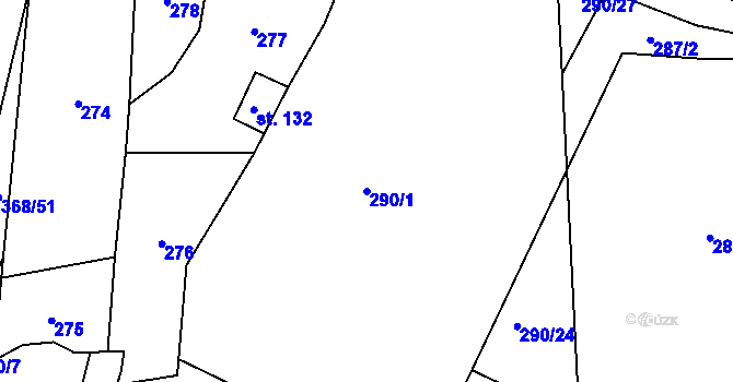 Parcela st. 290/1 v KÚ Chotýšany, Katastrální mapa