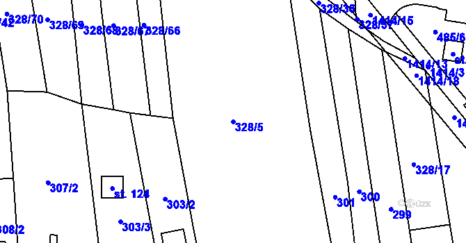 Parcela st. 328/5 v KÚ Chotýšany, Katastrální mapa