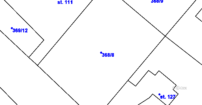 Parcela st. 368/8 v KÚ Chotýšany, Katastrální mapa