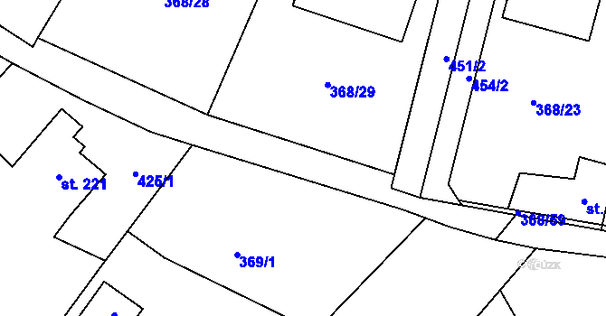 Parcela st. 368/31 v KÚ Chotýšany, Katastrální mapa