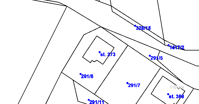 Parcela st. 273 v KÚ Chotýšany, Katastrální mapa