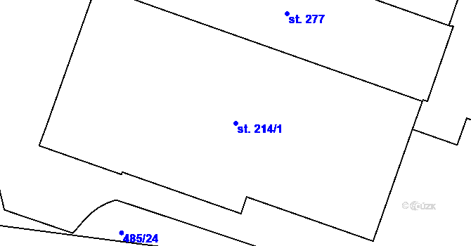 Parcela st. 214/1 v KÚ Chotýšany, Katastrální mapa