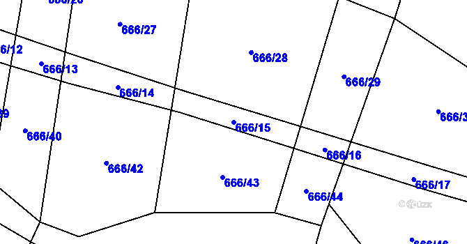 Parcela st. 666/15 v KÚ Chotýšany, Katastrální mapa