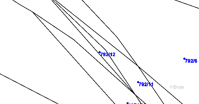 Parcela st. 792/12 v KÚ Chotýšany, Katastrální mapa