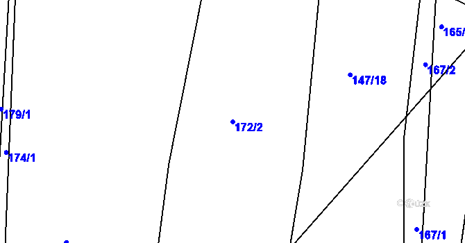 Parcela st. 172/2 v KÚ Chotýšany, Katastrální mapa
