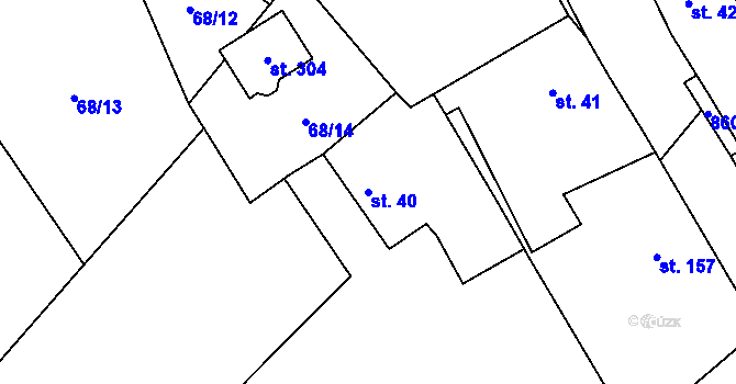Parcela st. 40 v KÚ Choustník, Katastrální mapa