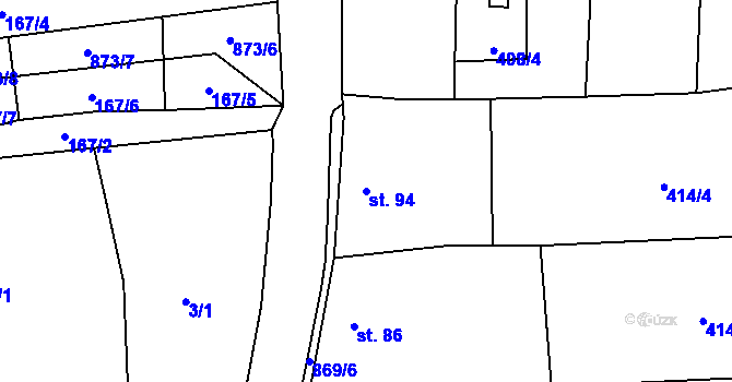 Parcela st. 94 v KÚ Choustník, Katastrální mapa