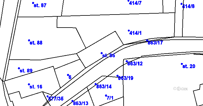 Parcela st. 95 v KÚ Choustník, Katastrální mapa