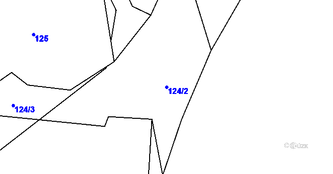 Parcela st. 124/2 v KÚ Choustník, Katastrální mapa