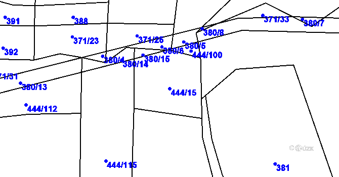 Parcela st. 444/15 v KÚ Choustník, Katastrální mapa