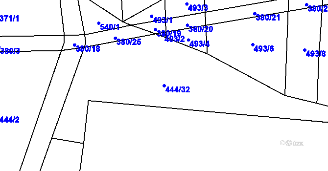 Parcela st. 444/32 v KÚ Choustník, Katastrální mapa