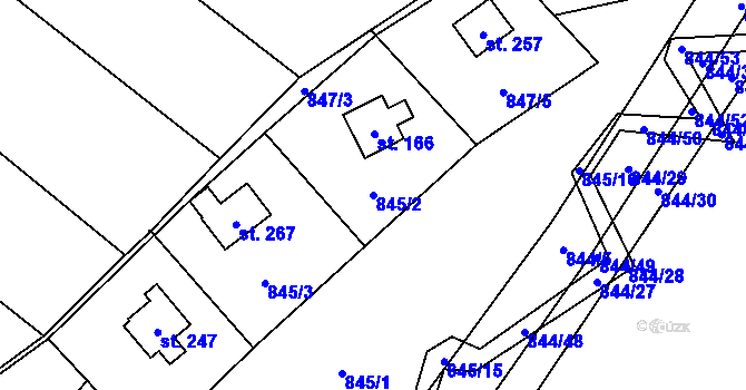 Parcela st. 845/2 v KÚ Choustník, Katastrální mapa