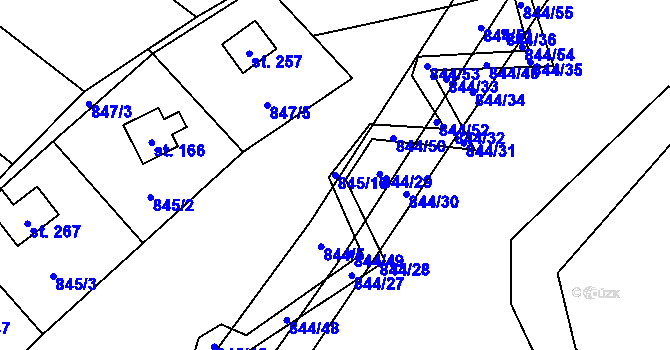 Parcela st. 845/16 v KÚ Choustník, Katastrální mapa