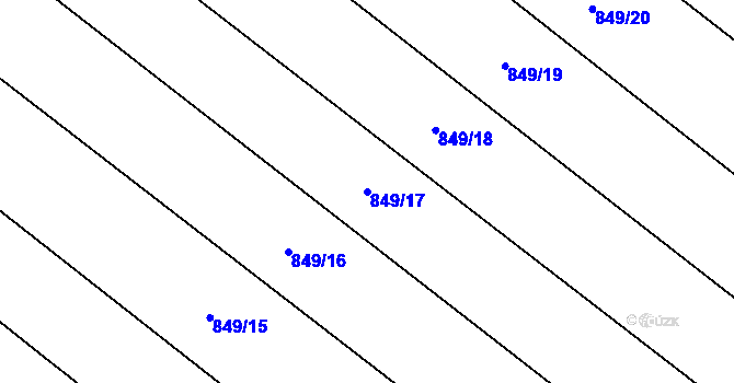 Parcela st. 849/17 v KÚ Choustník, Katastrální mapa
