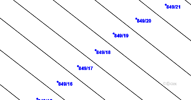 Parcela st. 849/18 v KÚ Choustník, Katastrální mapa