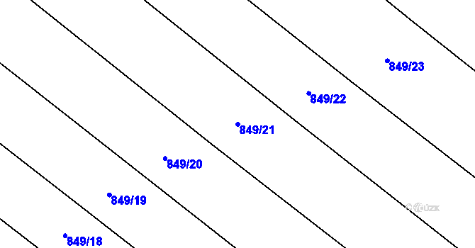 Parcela st. 849/21 v KÚ Choustník, Katastrální mapa