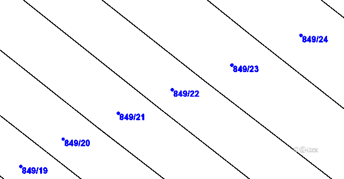 Parcela st. 849/22 v KÚ Choustník, Katastrální mapa