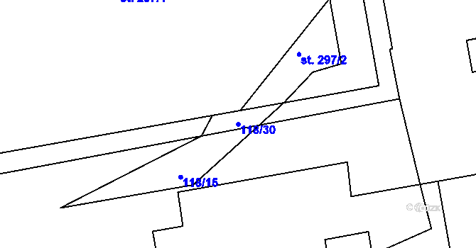 Parcela st. 118/30 v KÚ Choustník, Katastrální mapa