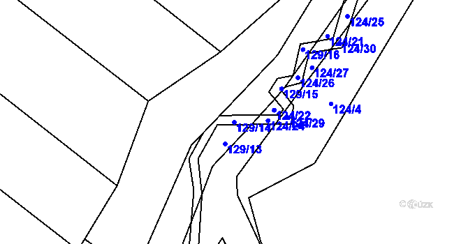 Parcela st. 129/14 v KÚ Choustník, Katastrální mapa