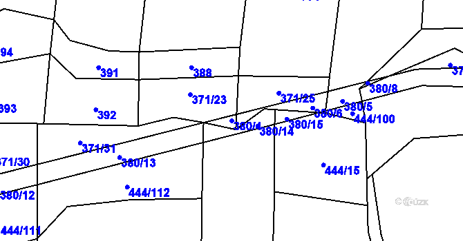 Parcela st. 380/4 v KÚ Choustník, Katastrální mapa