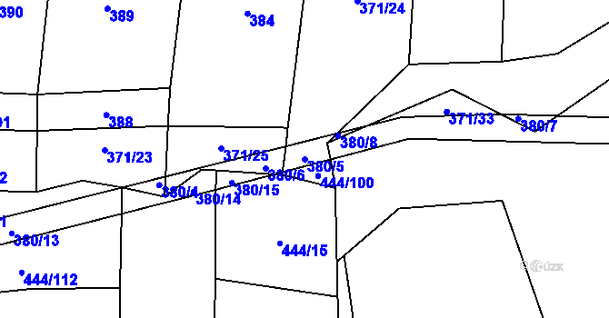 Parcela st. 380/5 v KÚ Choustník, Katastrální mapa