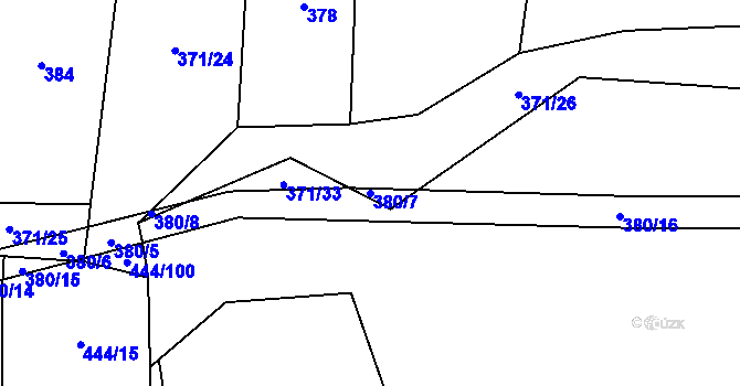 Parcela st. 380/7 v KÚ Choustník, Katastrální mapa