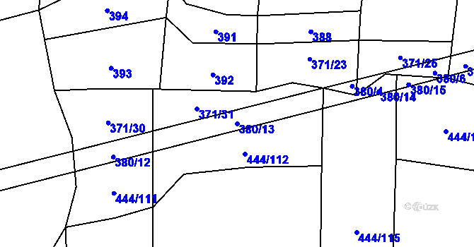 Parcela st. 380/13 v KÚ Choustník, Katastrální mapa
