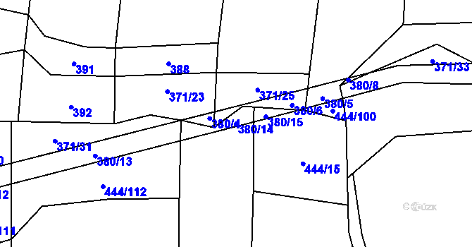 Parcela st. 380/14 v KÚ Choustník, Katastrální mapa