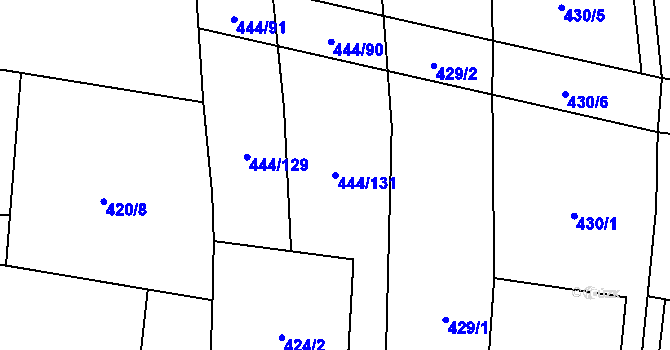 Parcela st. 444/131 v KÚ Choustník, Katastrální mapa