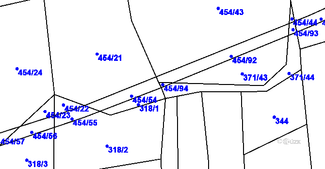 Parcela st. 454/94 v KÚ Choustník, Katastrální mapa