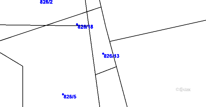 Parcela st. 826/13 v KÚ Choustník, Katastrální mapa