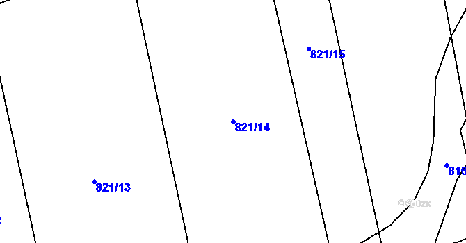 Parcela st. 821/14 v KÚ Choustník, Katastrální mapa