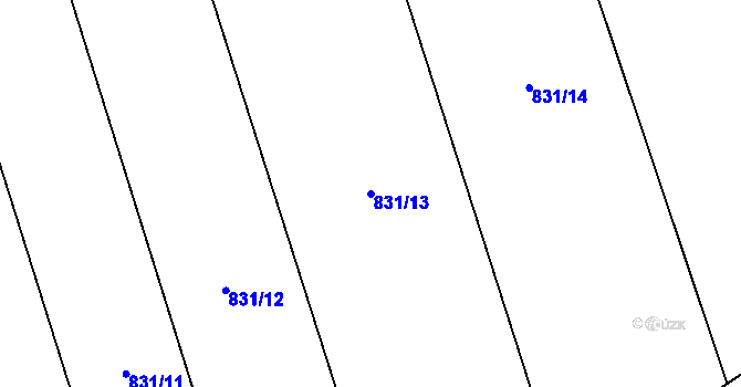 Parcela st. 831/13 v KÚ Choustník, Katastrální mapa