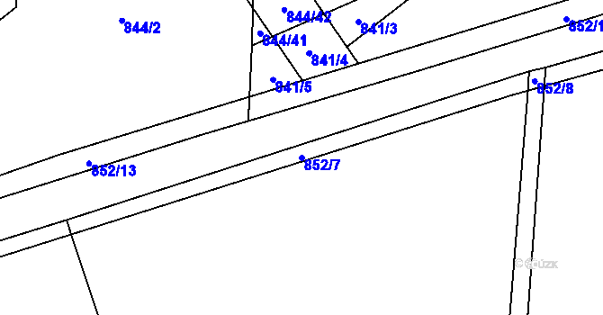 Parcela st. 852/7 v KÚ Choustník, Katastrální mapa