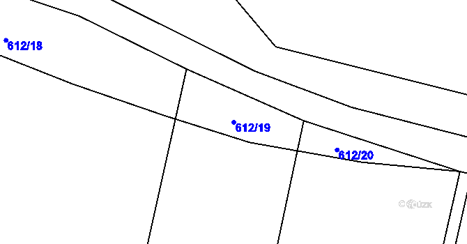 Parcela st. 612/19 v KÚ Choustník, Katastrální mapa